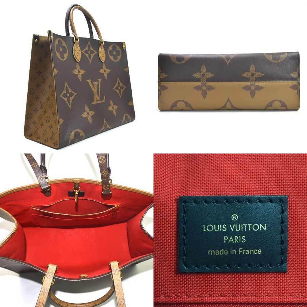 Louis Vuitton Canvas Go Handbag the On Shoulder Bag Giant Monogram Brown Reverse